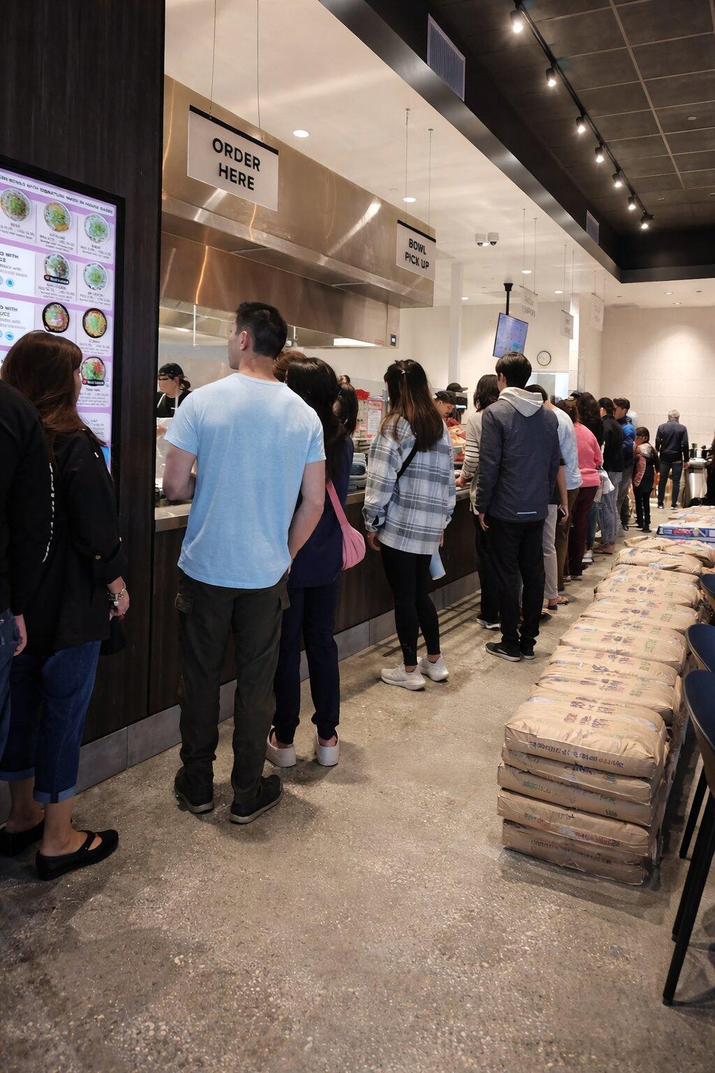 うどん店の行列